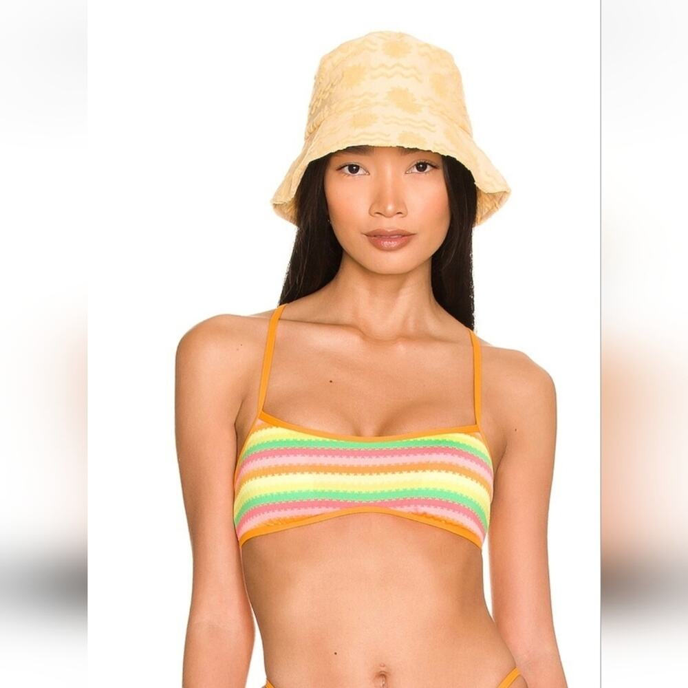 L*Space Pamela Bikini Top in Under the Sun Size XS NWT Racerback Striped